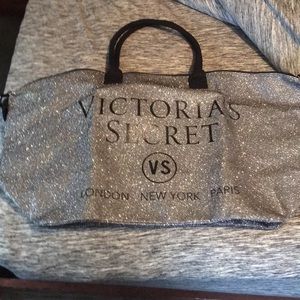 Victoria’s Secret silver glitter tote